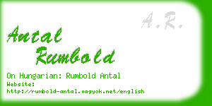 antal rumbold business card